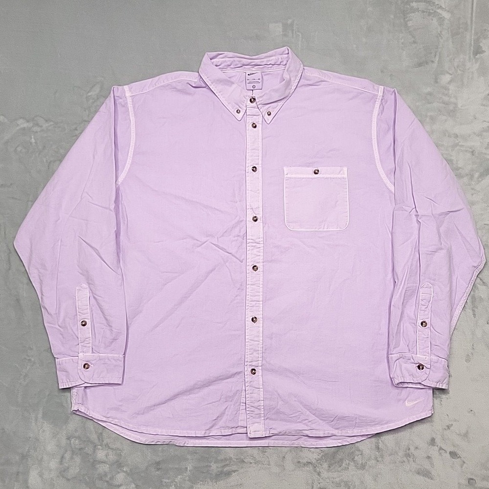 Nike Life Shirt Mens XXL Purple Button Down Long Sleeve Oxford Casual Sportswear